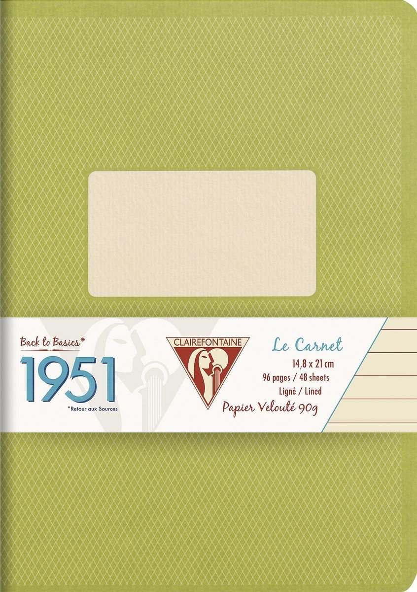 Clairefontaine Staplebound Notebook Collection "1951" - Lined 48 sheets - 5 3/4 x 8 1/4 - Green