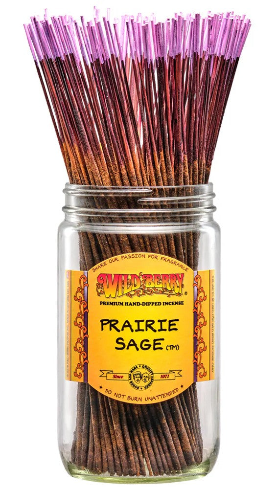 Wild Berry Prairie Sage Incense Sticks, 100 Count Hand-Dipped Aromatic Incense