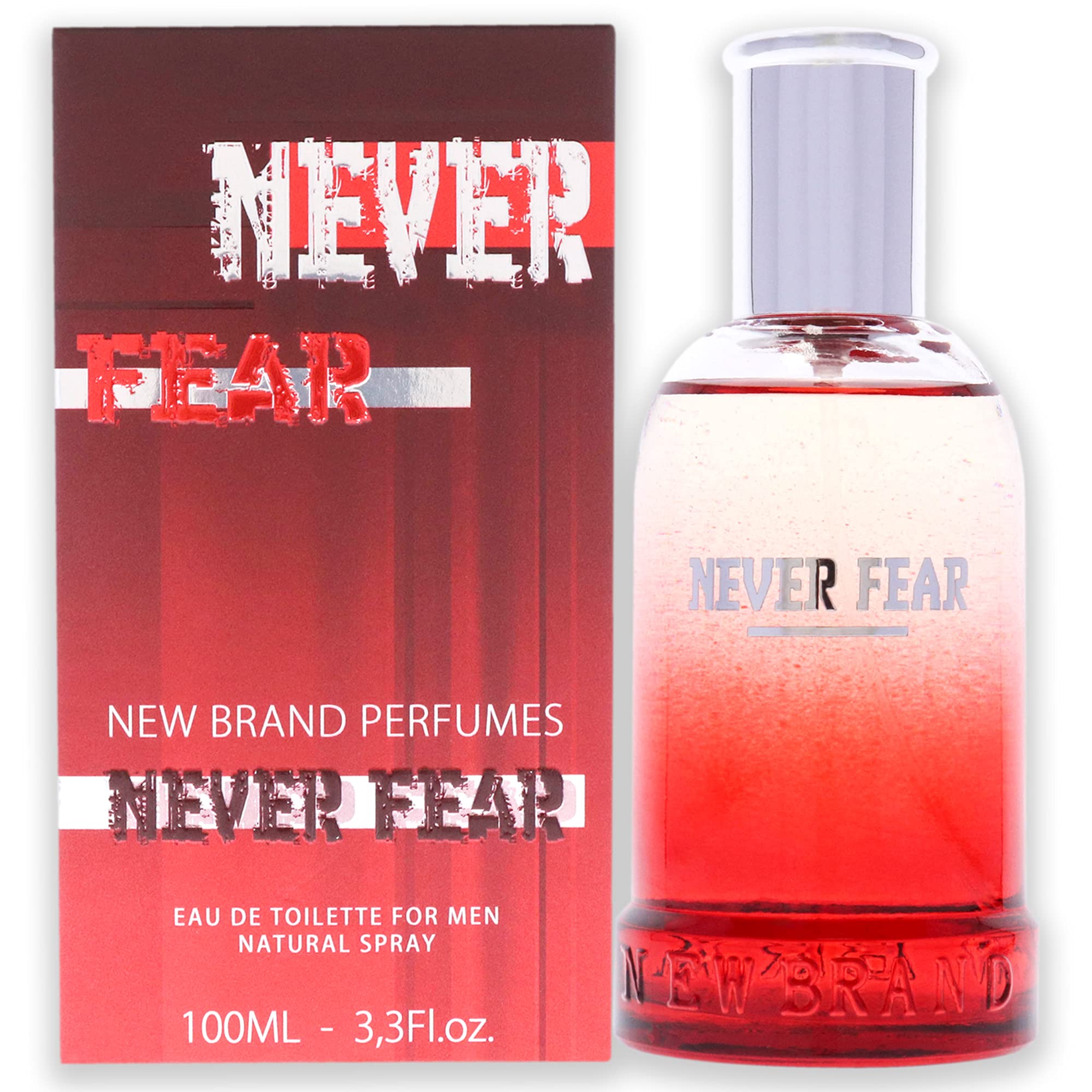 New Brand Never Fear Eau de Toilette Men Aromatic Aquatic Scent 3.3 oz Spray