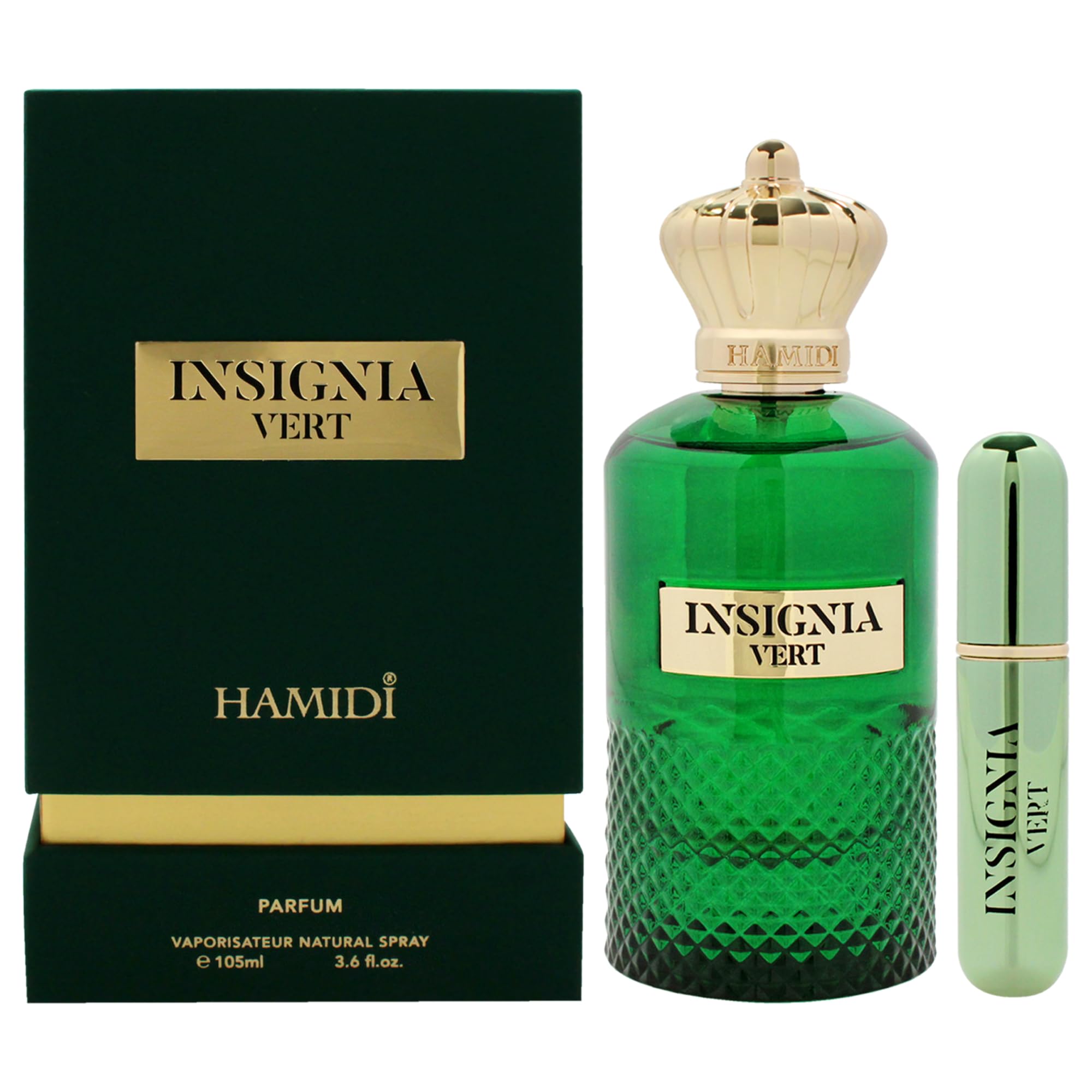 Hamidi Insignia Vert Parfum Unisex Fresh Floral Fruity Fragrance with Lemon Iris and Ambergris 3.6 oz Spray