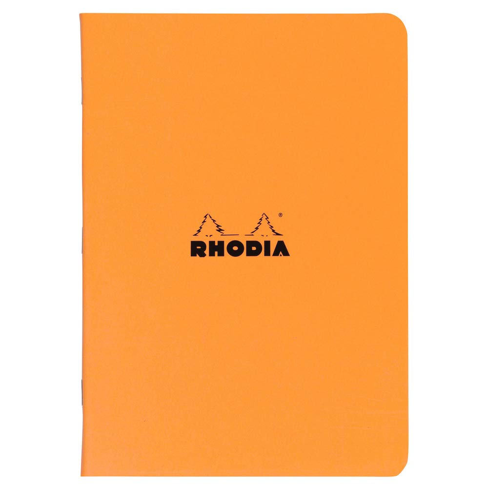 Cuaderno Rhodia Slim de encuadernación con grapas, con rayas, 48 hojas, 8 1/4 x 11 3/4 pulgadas, tapa naranja