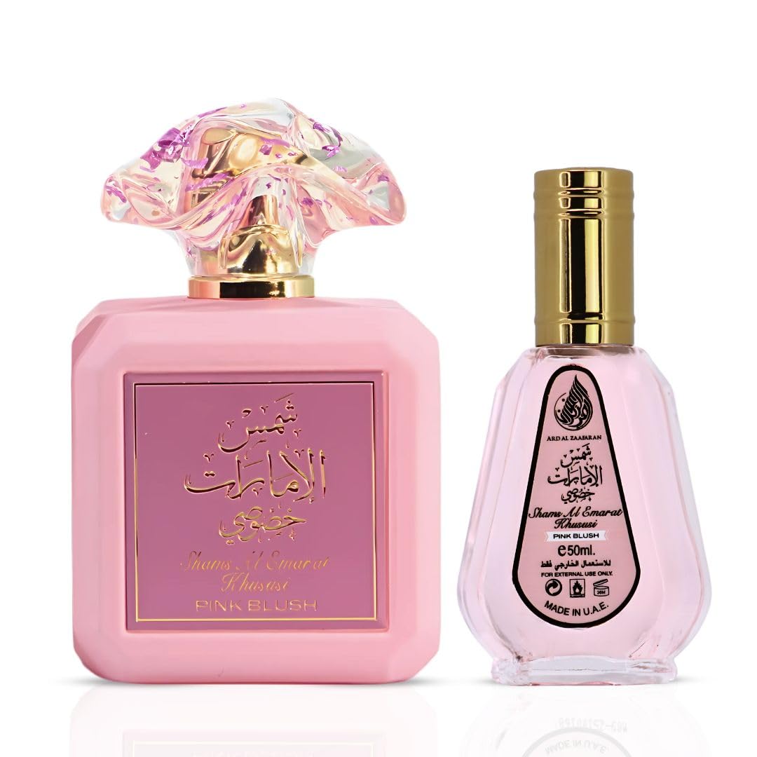 Ard Al Zaafaran Pink Blush Shams Al Emarat Khususi EDP Set, 1.7 & 3.4 Oz