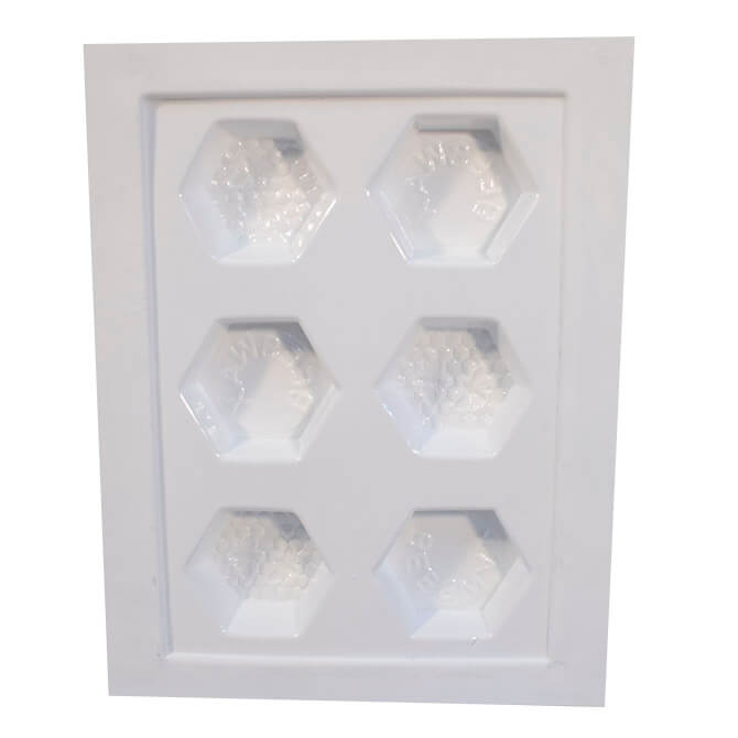 Molde de cera de plástico HEX para pasteles - 6 pasteles por molde - Antiadherente y duradero - Jabón casero - Cera para muebles - Proyectos de manualidades