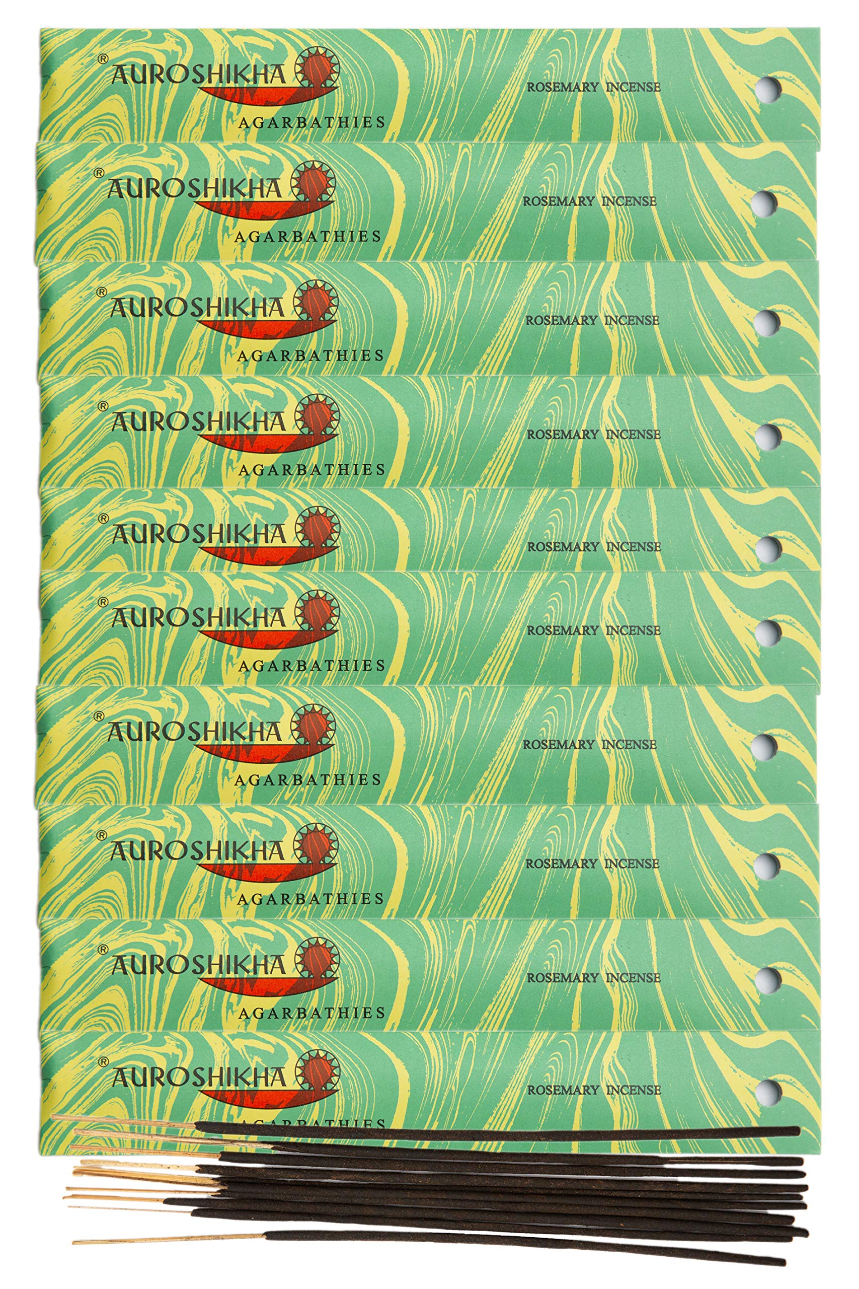 (Paquete de 10) Incienso de romero Auroshikha 10 varillas