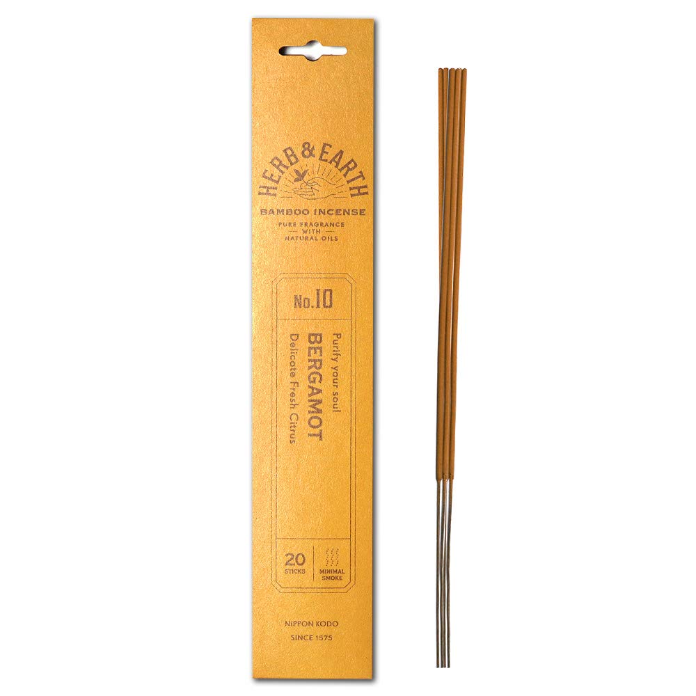 Incienso de bambú japonés Herb and Earth, bergamota, 20 varillas
