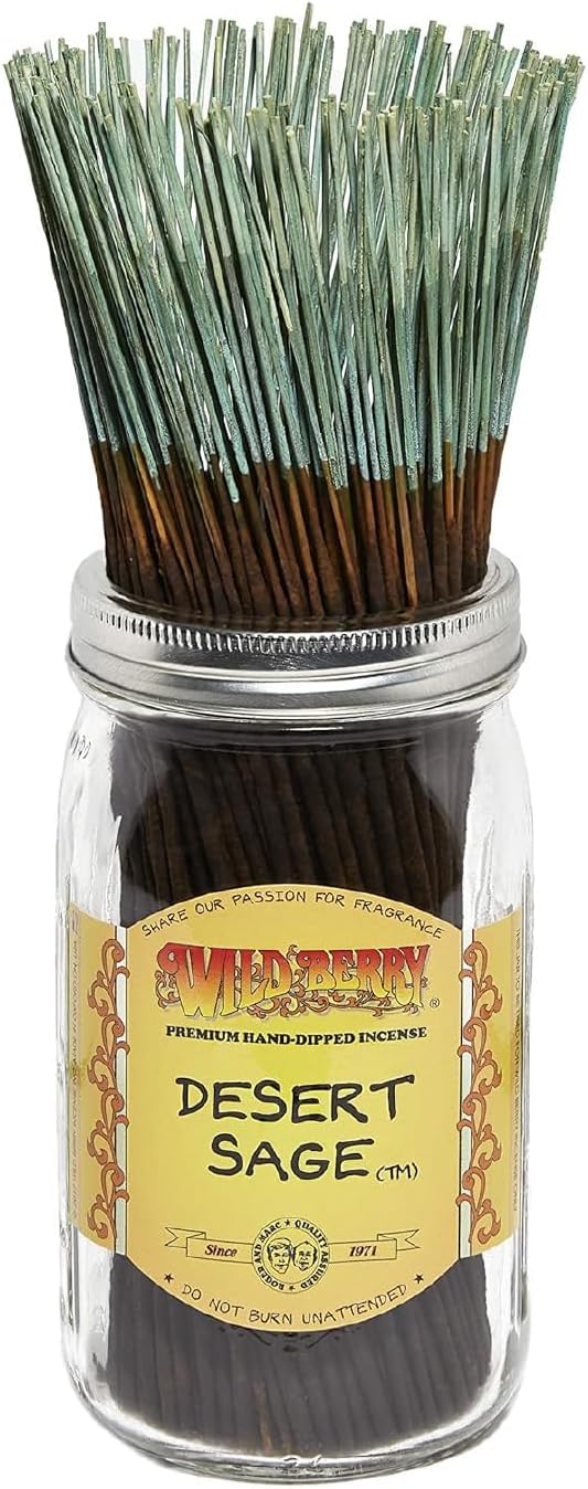 Wild Berry Desert Sage Incense Sticks, 100 Count Hand-Dipped Aromatic Incense