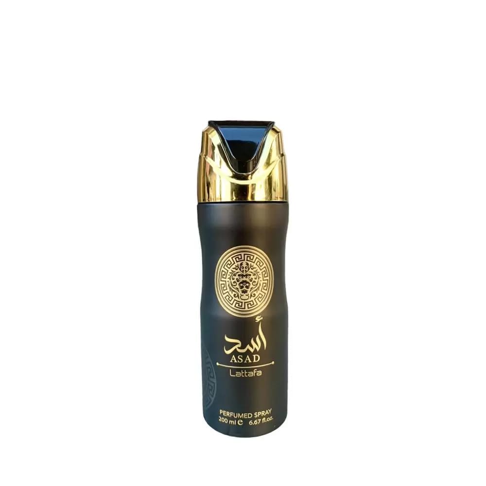Lattafa Asad Perfumed Body Spray for Men 6.67 Fl Ounce (200 ml)