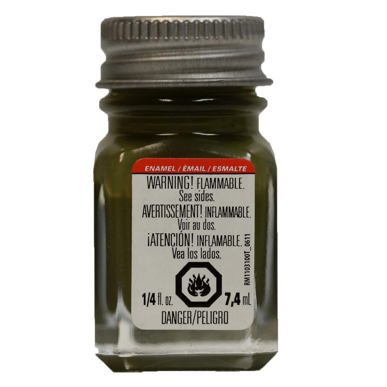 Pintura de esmalte Testors, oliva mate, botella de 1/4 oz