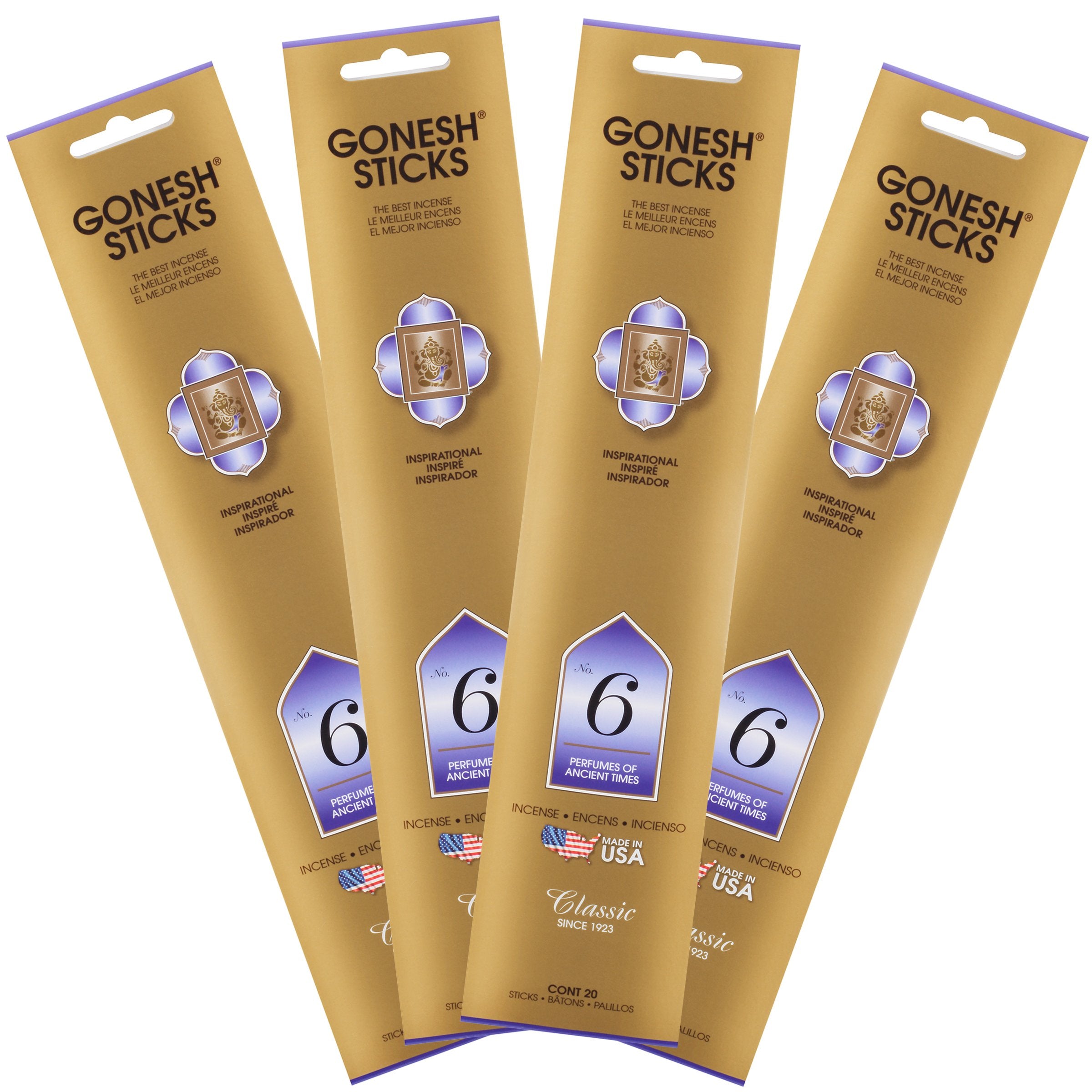 Incienso Gonesh Classic Collection n.º 6 (paquete de 4), 4 piezas