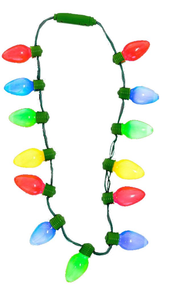 Collar con luces navideñas retro iluminadas de 25"