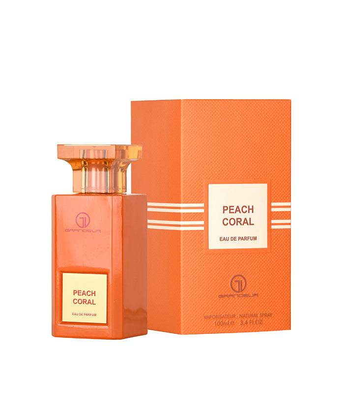 Grandeur Peach Coral Eau de Parfum Spray for Unisex 3.4 Fl Oz (100 ml)