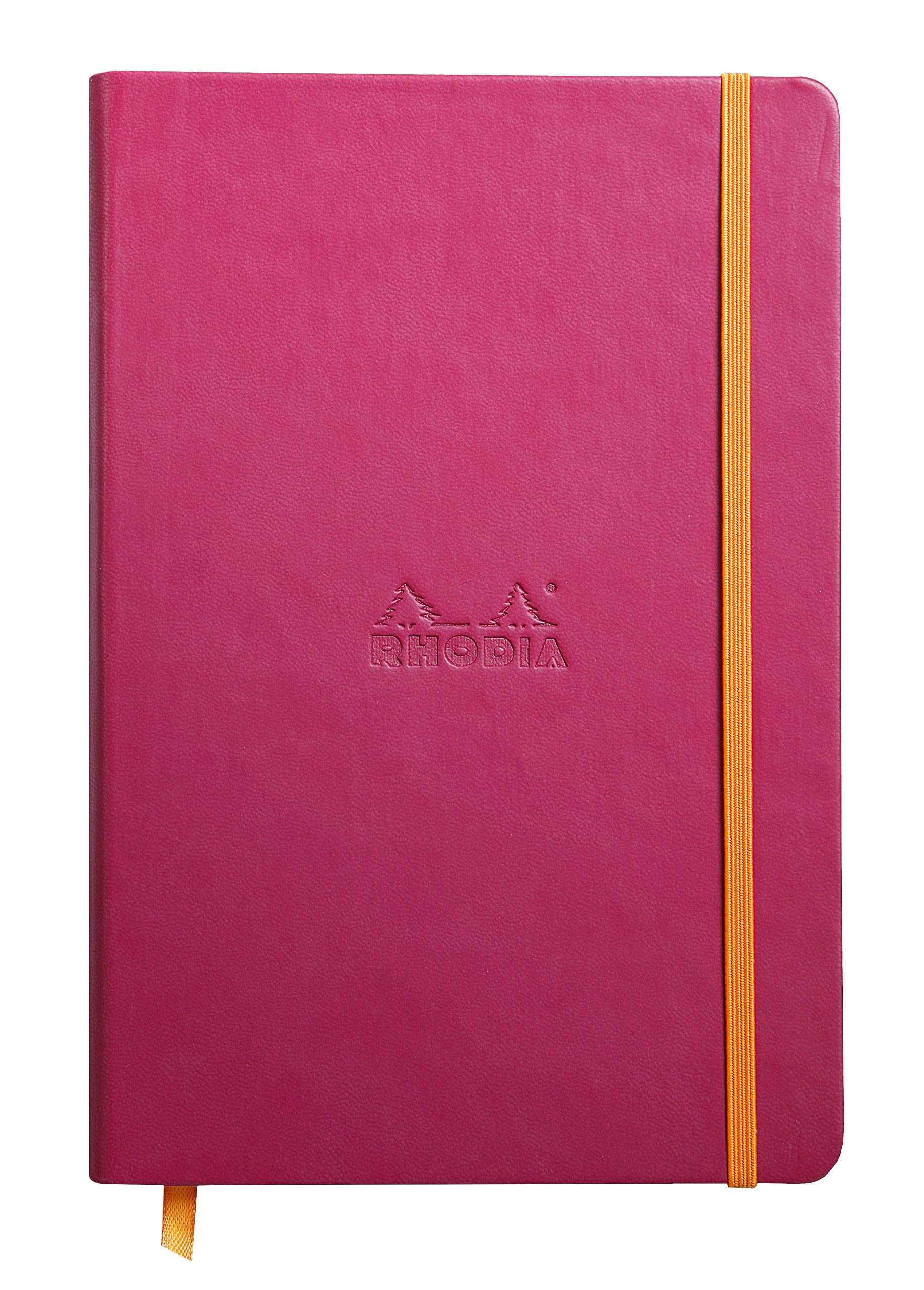 Cuaderno web Rhodia Rhodiarama - Rayado 96 hojas - 5 1/2 x 8 1/4 - Tapa color frambuesa