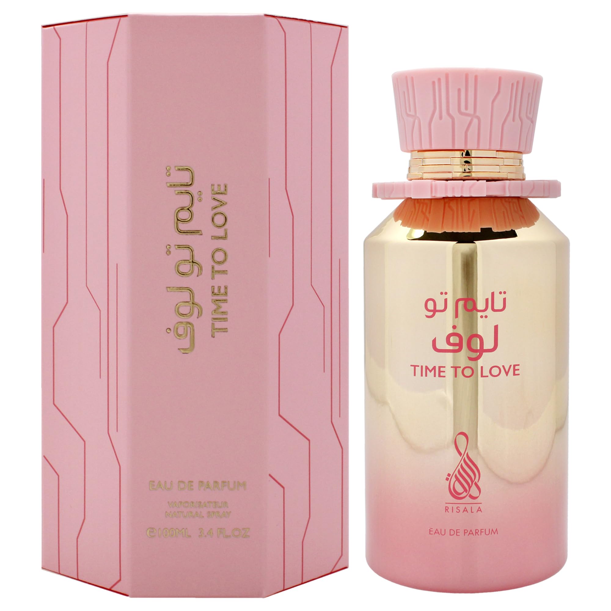 Risala Time To Love Eau de Parfum for Women Woody Floral Spicy Fragrance with Orange Blossom and Amber 3.4 oz Spray