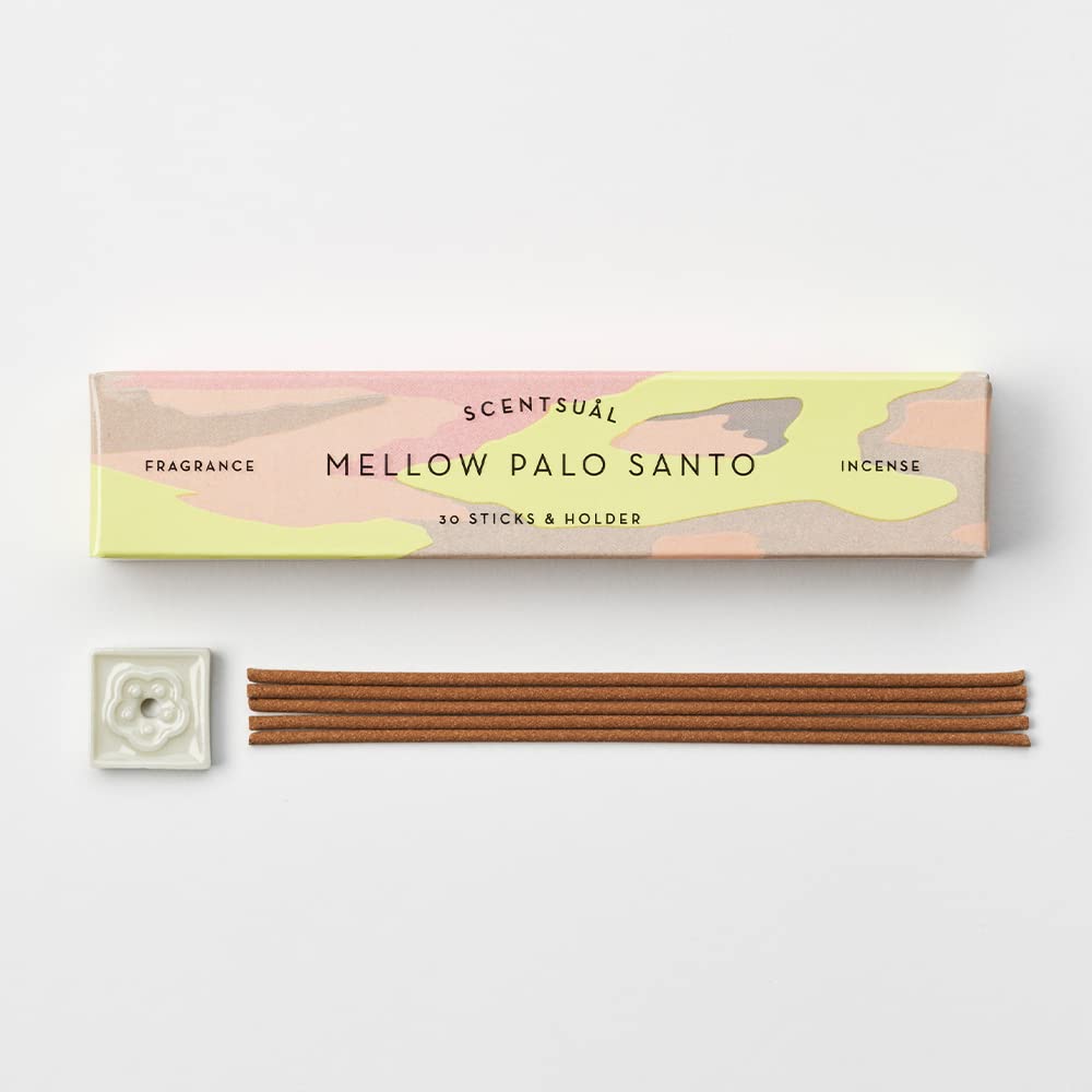 SCENTSUAL Incense - Mellow Palo Santo 30 Sticks by Nippon Kodo, Japanese Quality Incense Since 1575