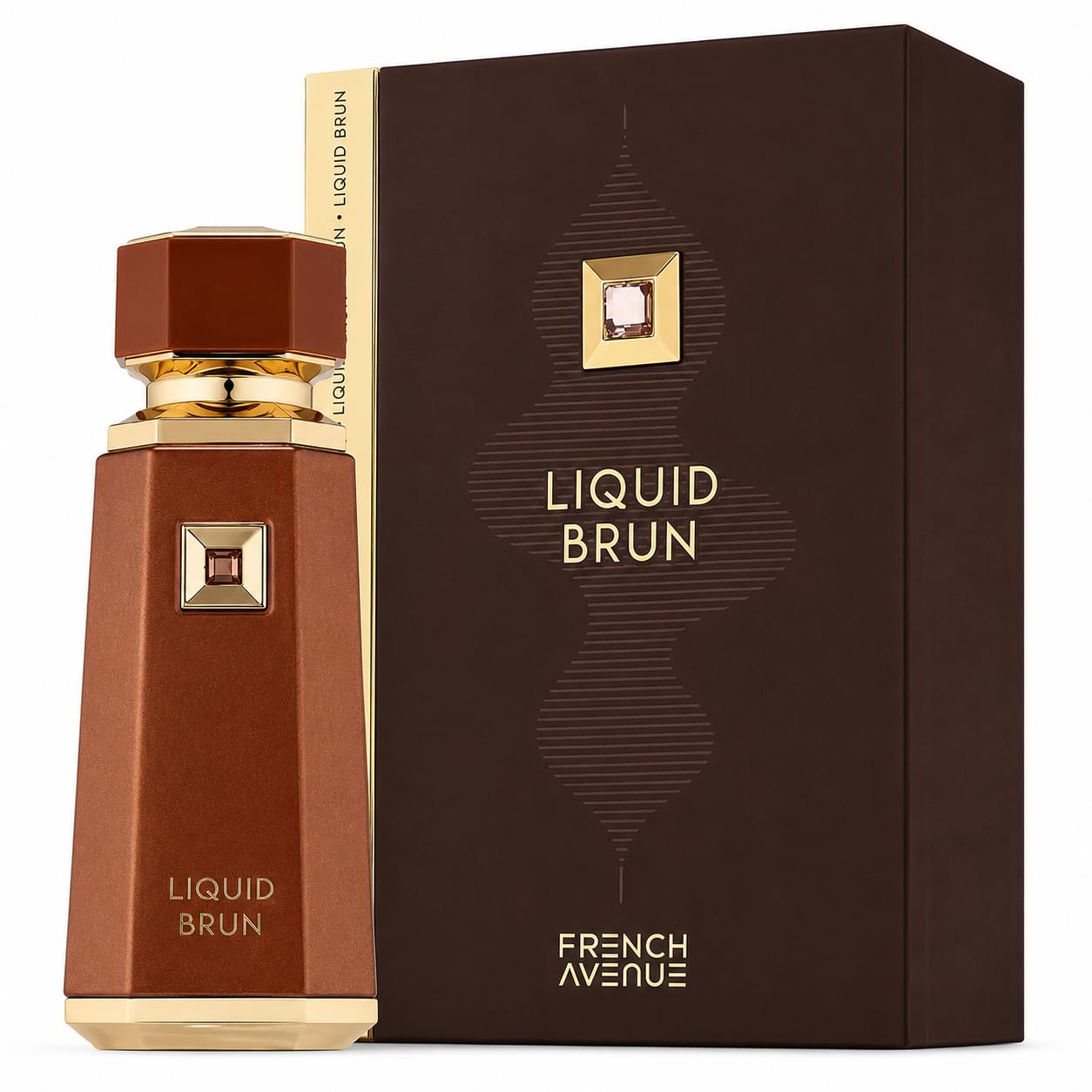 French Avenue Liquid Brun Eau de Parfum for Men, Amber Spicy, 3.4 Oz