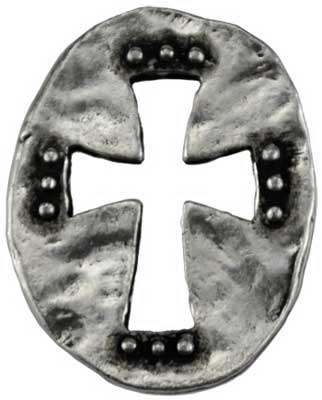 Pewter Cross Pocket Stone Prayer Token Made in USA, 1" x 5/8"