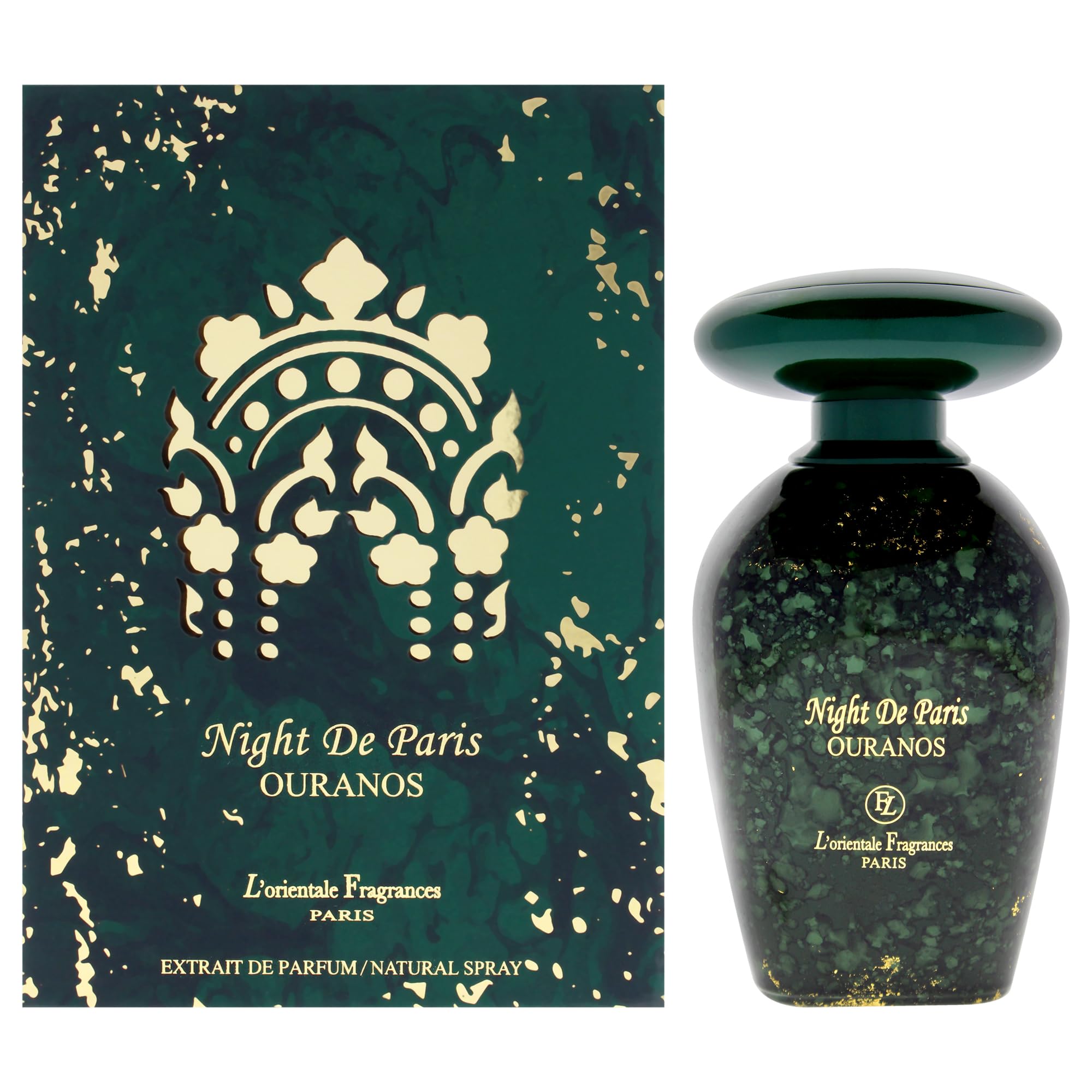 L'Orientale Night de Paris Ouranos Extrait de Parfum Unisex, Citrus Floral Oriental Fragrance with Amber Cedar and Patchouli, 3.3 oz Spray
