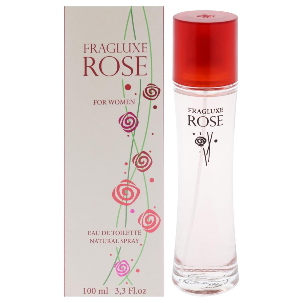 Fragluxe Rose EDT for Women Soft Floral Fruity Everyday Scent 3.3 oz Spray