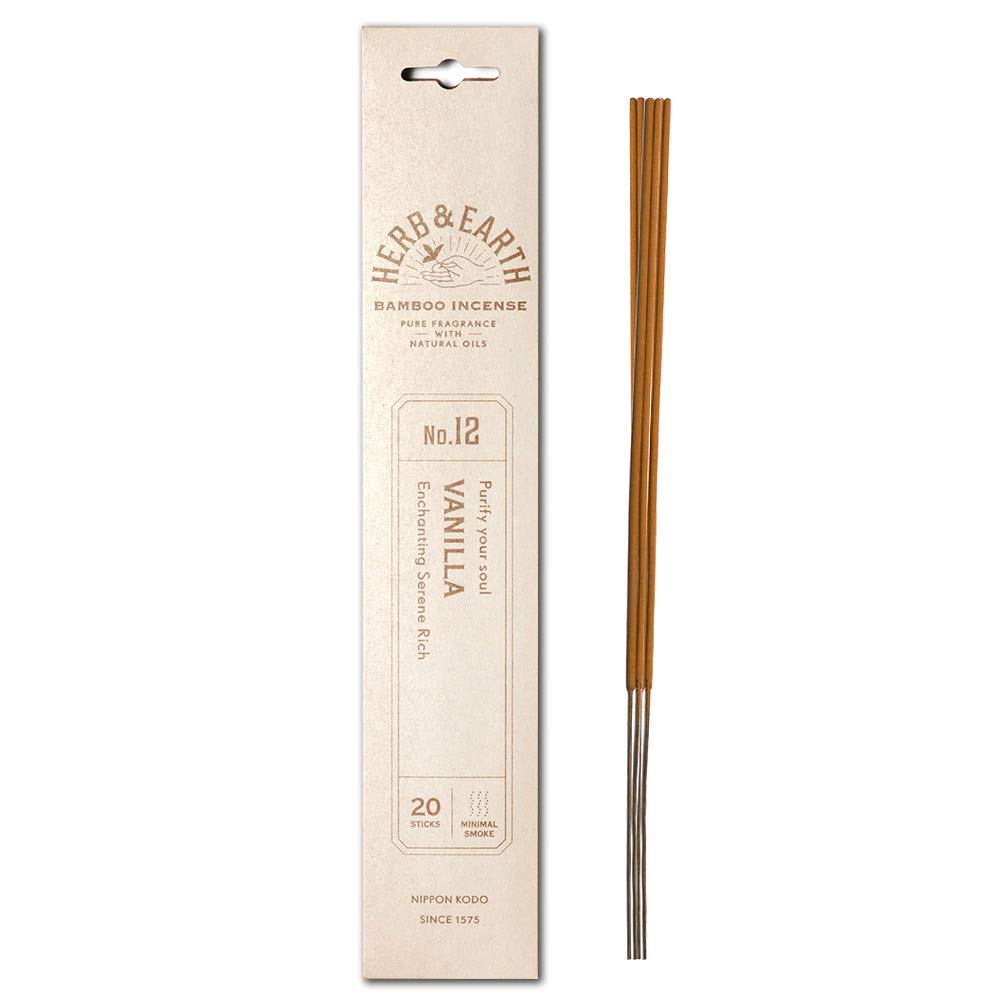 Incienso de bambú japonés Herb and Earth, vainilla, 20 varillas