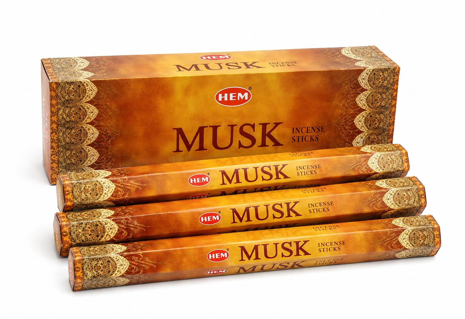 Incienso Hem Musk, caja de 120 varillas