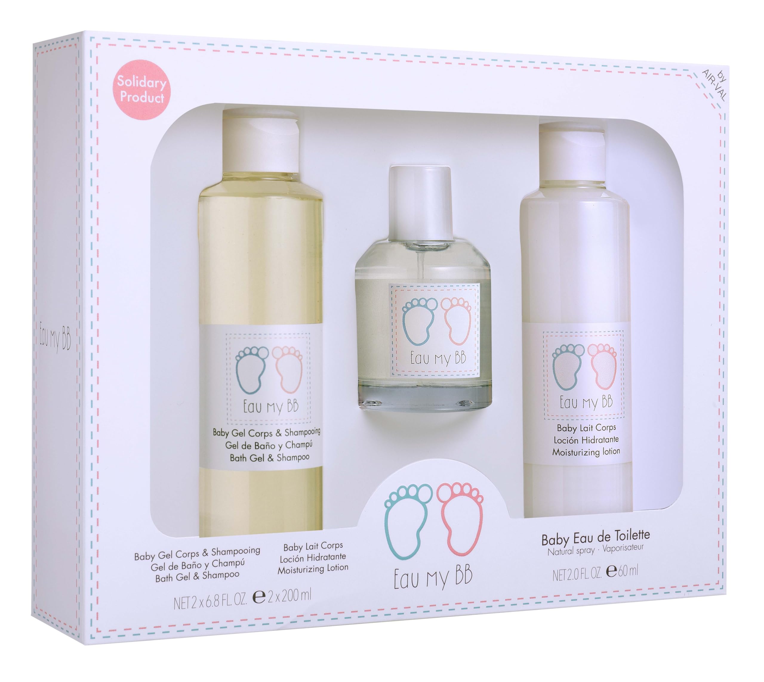 Eau My BB! 3-Piece Set for Newborns, Eau De Toilette 2.02oz, Shampoo+Shower Gel 6.8oz, Body Lotion 6.8oz