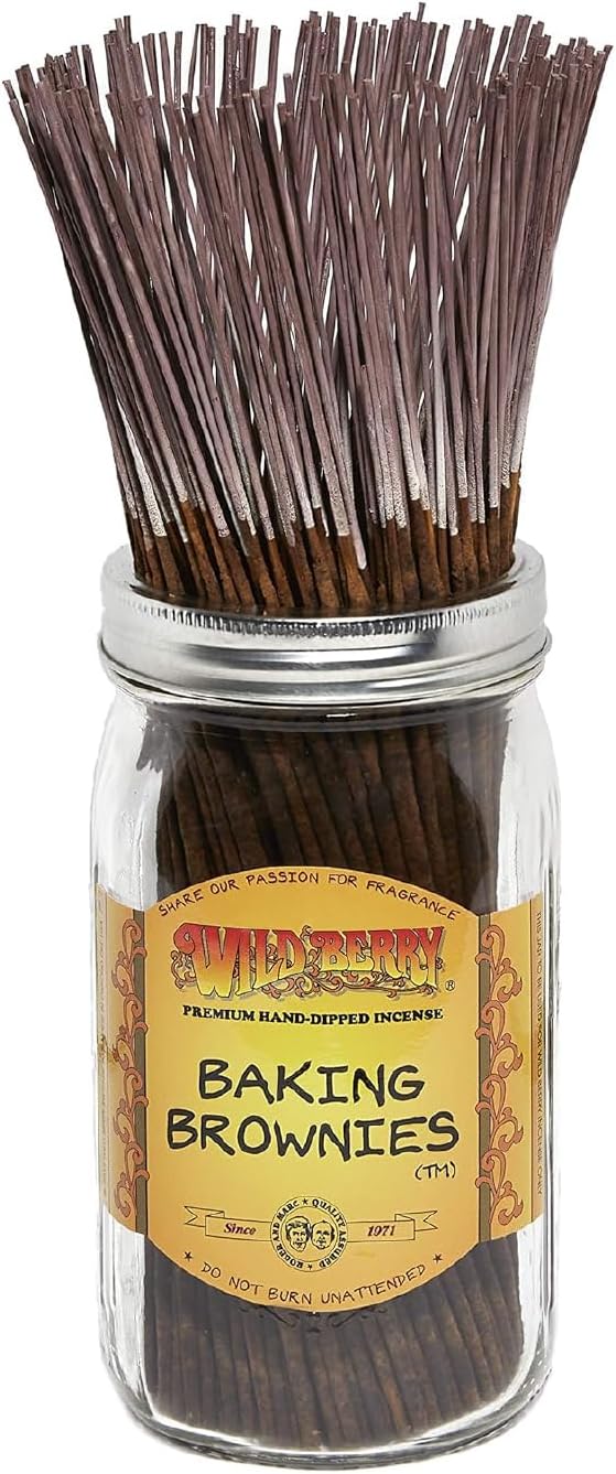 Wild Berry Baking Brownies Incense Sticks, 100 Count Hand-Dipped Aromatic Incense