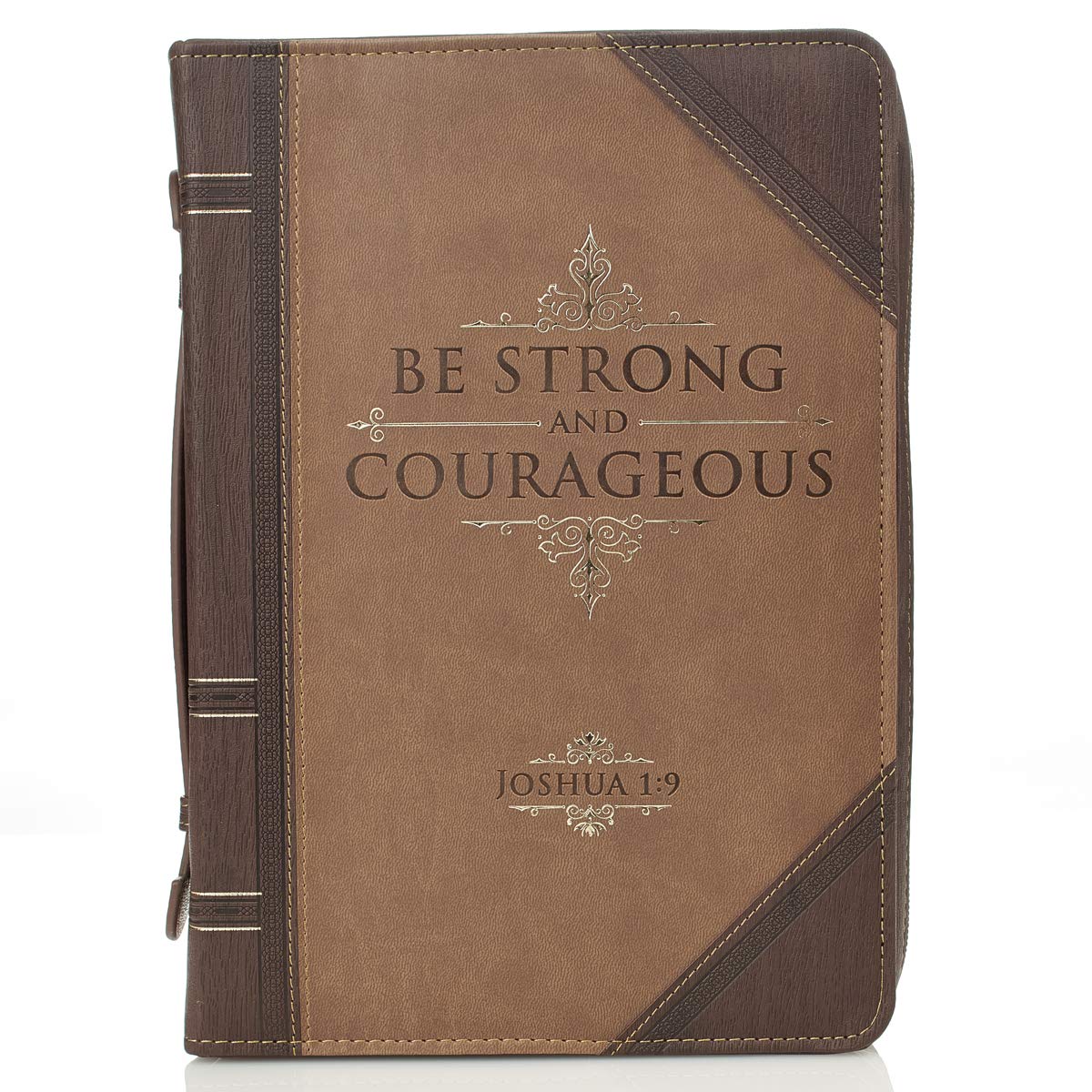 Libro antiguo "Sé fuerte y valiente" Biblia / Cubierta de libro - Josué 1:9 (Grande)