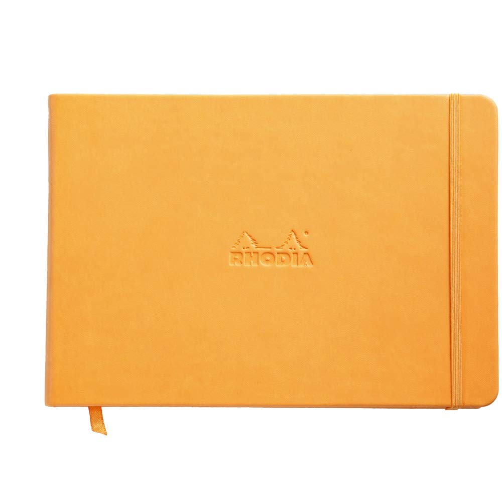 Rhodia Webnotebook "Landscape" Webbies - Blank 96 sheets - 5 1/2 x 8 1/4 - Orange cover