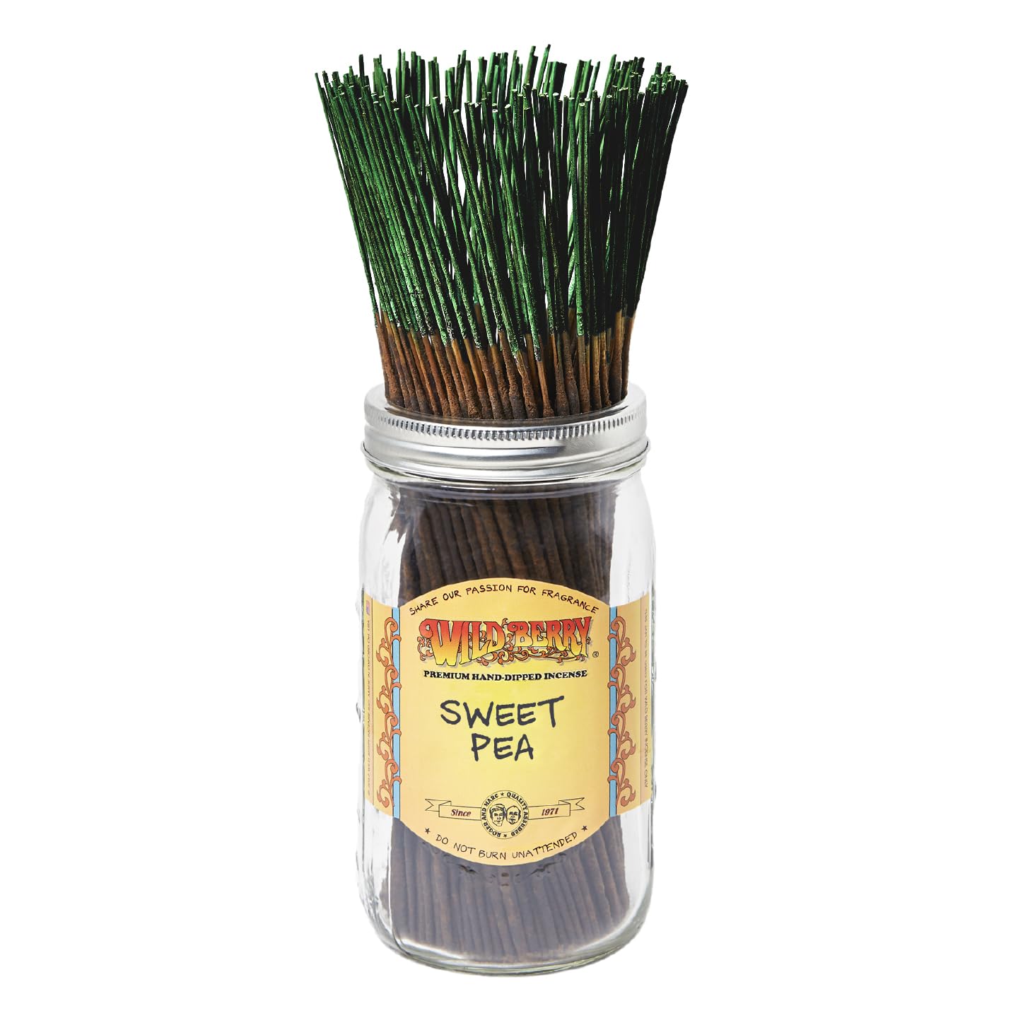 Wild Berry Sweet Pea Incense Sticks, 100 Count Hand-Dipped Aromatic Incense