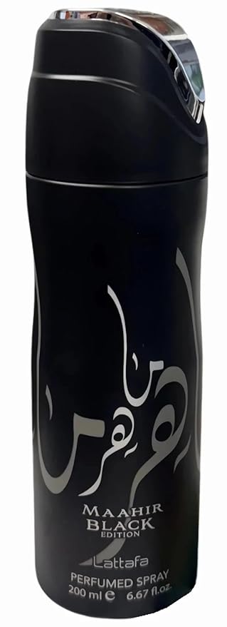 Lattafa Maahir Black Edition Deodorant Spray 6.7 Ounce (200 ml)
