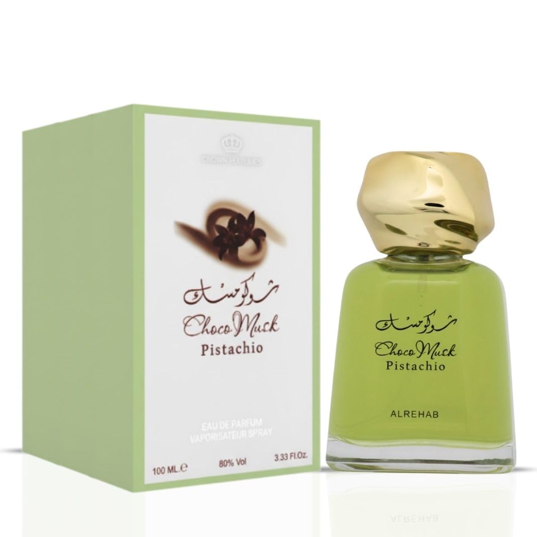 Al Rehab Choco Musk Pistachio Eau de Parfum Spray, 3.33 Fl Oz (100 ml)
