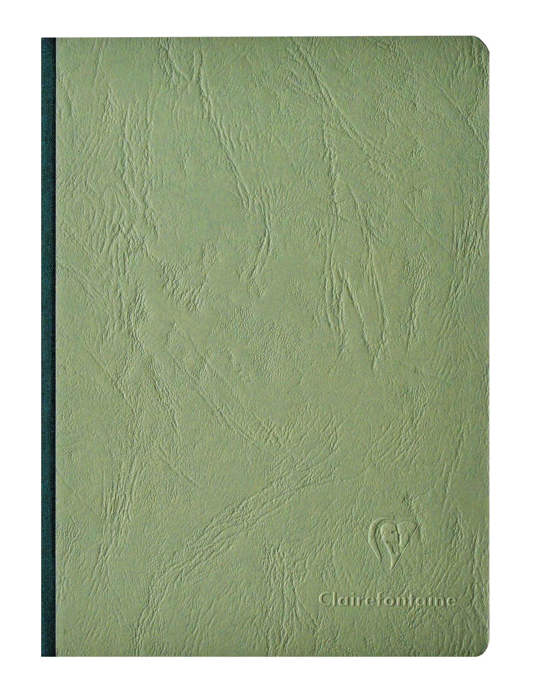 Cuaderno Clairefontaine de tapa dura con cierre elástico - Rayado 96 hojas - 6 x 8 1/4 - Verde