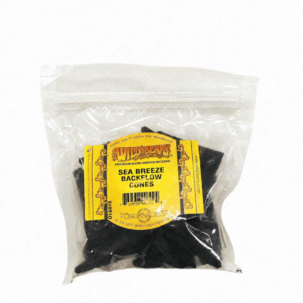 Wild Berry Sea Breeze Backflow Incense Cones, 25 Count