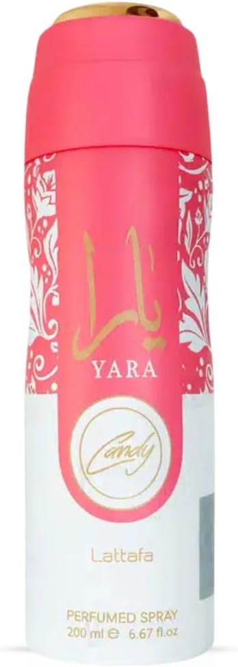 Lattafa Yara Candy Deodorant Spray for Women, Sweet Fruity Scent, 6.7 Oz