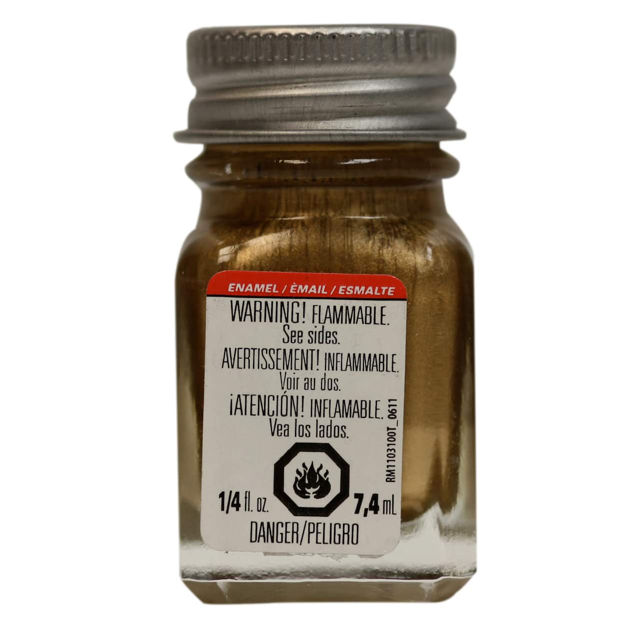 Gold Testors Enamel Plastic Model Paint, 1/4 oz bottle