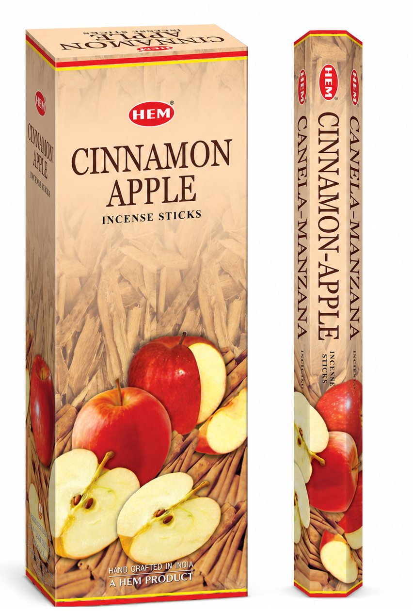 Incienso de manzana y canela de Hem, caja de 120 varillas