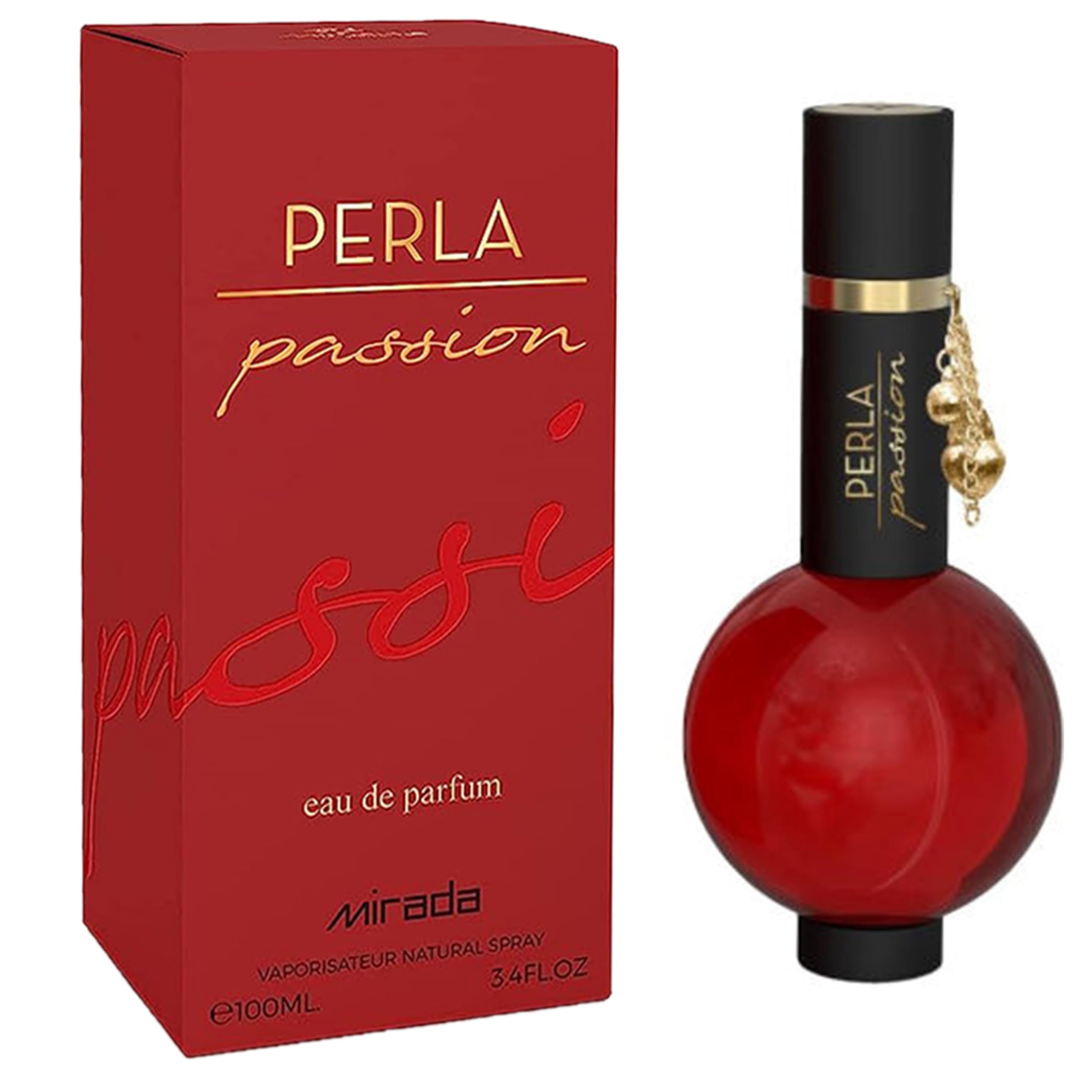 MIRADA Perla Passion Eau de Parfum Spray for Women, 3.4 Fl Oz (100 mL)