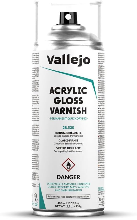 Vallejo Acrylic Gloss Varnish Spray 400 ml (13.52 Fl Oz) 28530