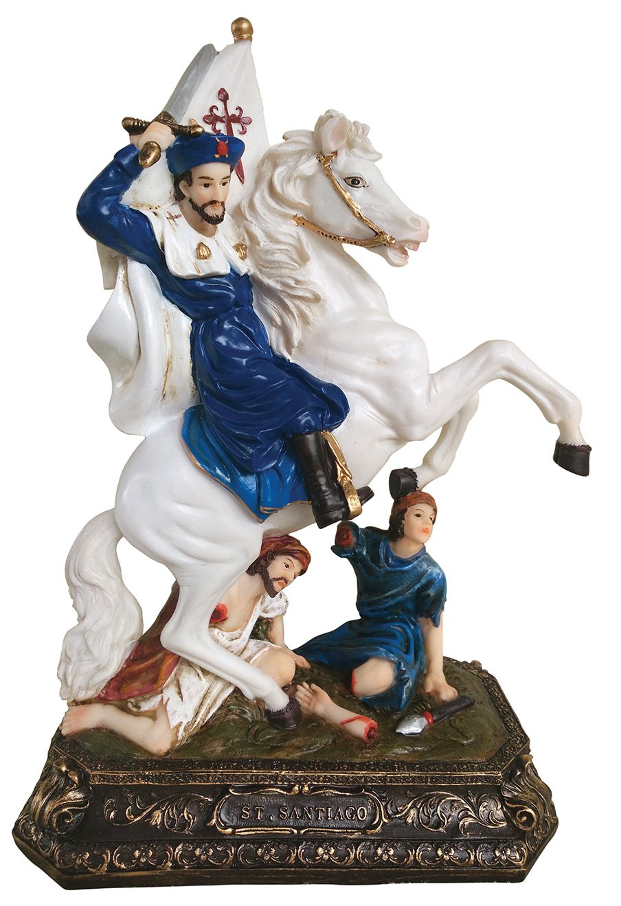Estatua de San Santiago Escultura de San Santiago Estatua de San Santiago Estatuilla Sagrada Estatua Decorativa Religiosa Estatua de Ana con el Niño Regalo Religioso (5 Pulgadas)