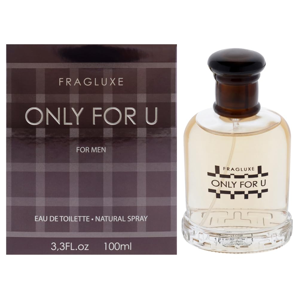 Fragluxe Only For U Eau de Toilette Men Aromatic Amber Scent 3.3 oz Spray