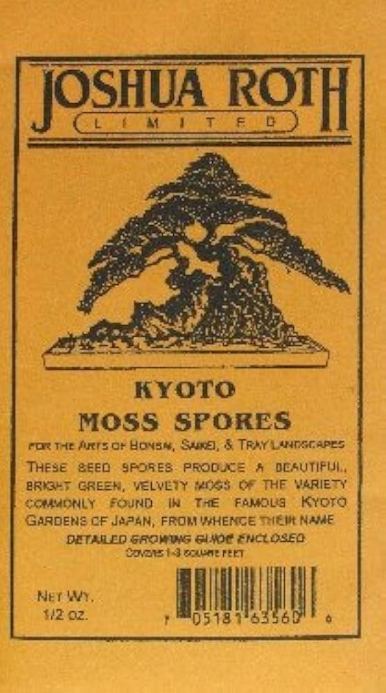 Kyoto Moss Spores for Bonsai Trees - Covers Up to Three Square Feet - 1/2 Ounce Net Weight