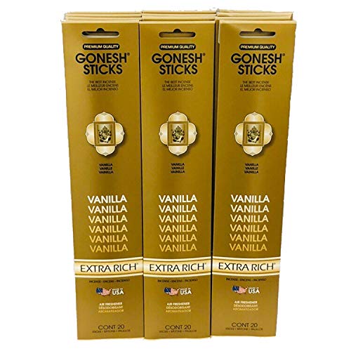Incienso Gonesh Extra Rich Collection: paquete de 12 (20 varillas/paquete)