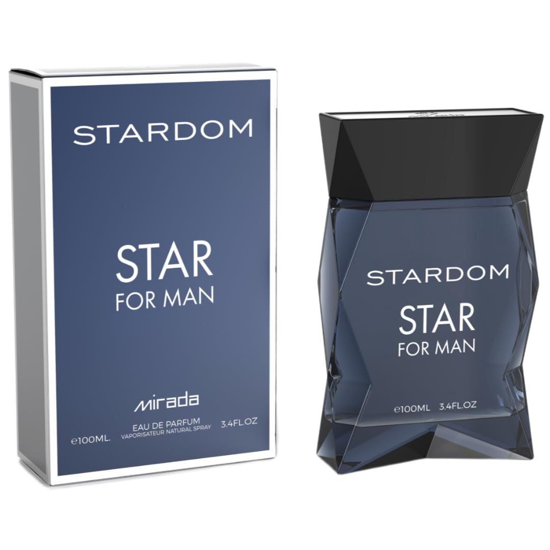 MIRADA Stardom Star Eau de Parfum Spray for Men, 3.4 Fl Oz (100 mL)
