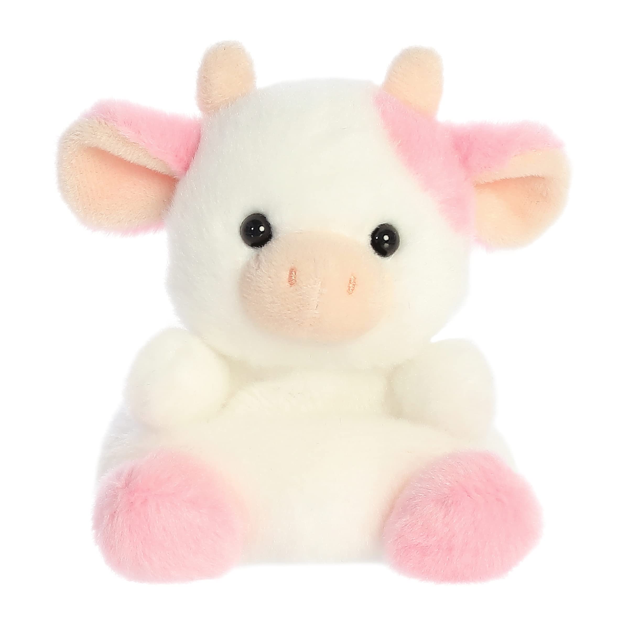 Aurora Adorable Palm Pals Belle Strawberry Cow Stuffed Animal - Pink 5 Inches