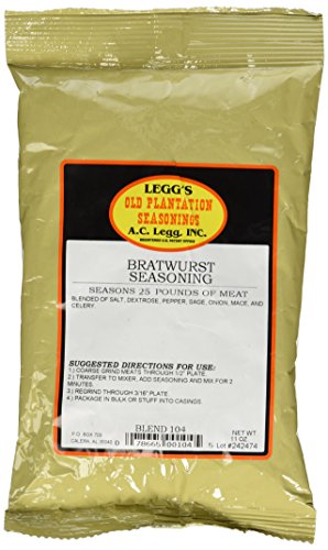 Condimento para salchichas bratwurst AC Legg INC, 11 onzas