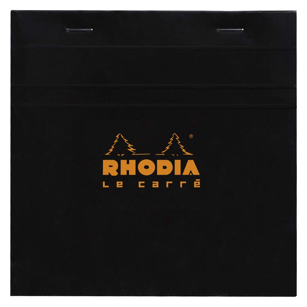 Rhodia Staplebound Notepad - Graph 80 sheets - 5 3/4 x 5 3/4 - Black cover