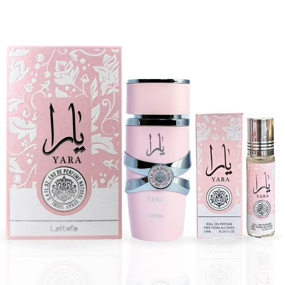 Lattafa Yara Bundle (Eau de Parfum+Perfume Roll On) 3.4 Fl Oz + 10 ml