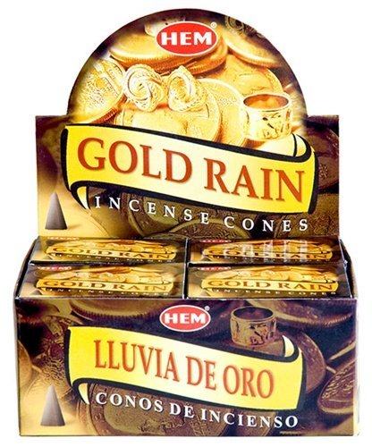 Gold Rain - Case of 12 Boxes, 10 Cones Each - HEM Incense
