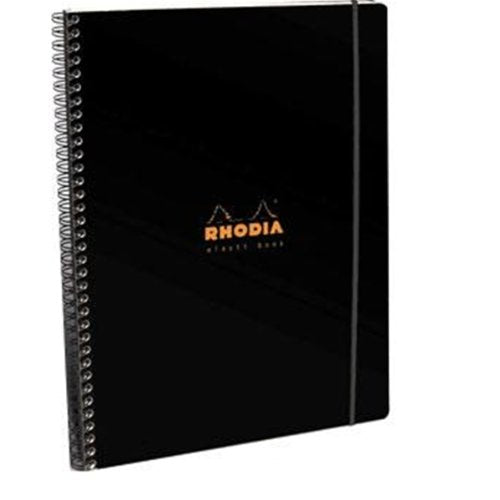 Rhodia Elasti-Books rayado con margen 8 1/4 pulg. x 11 3/4 pulg. negro