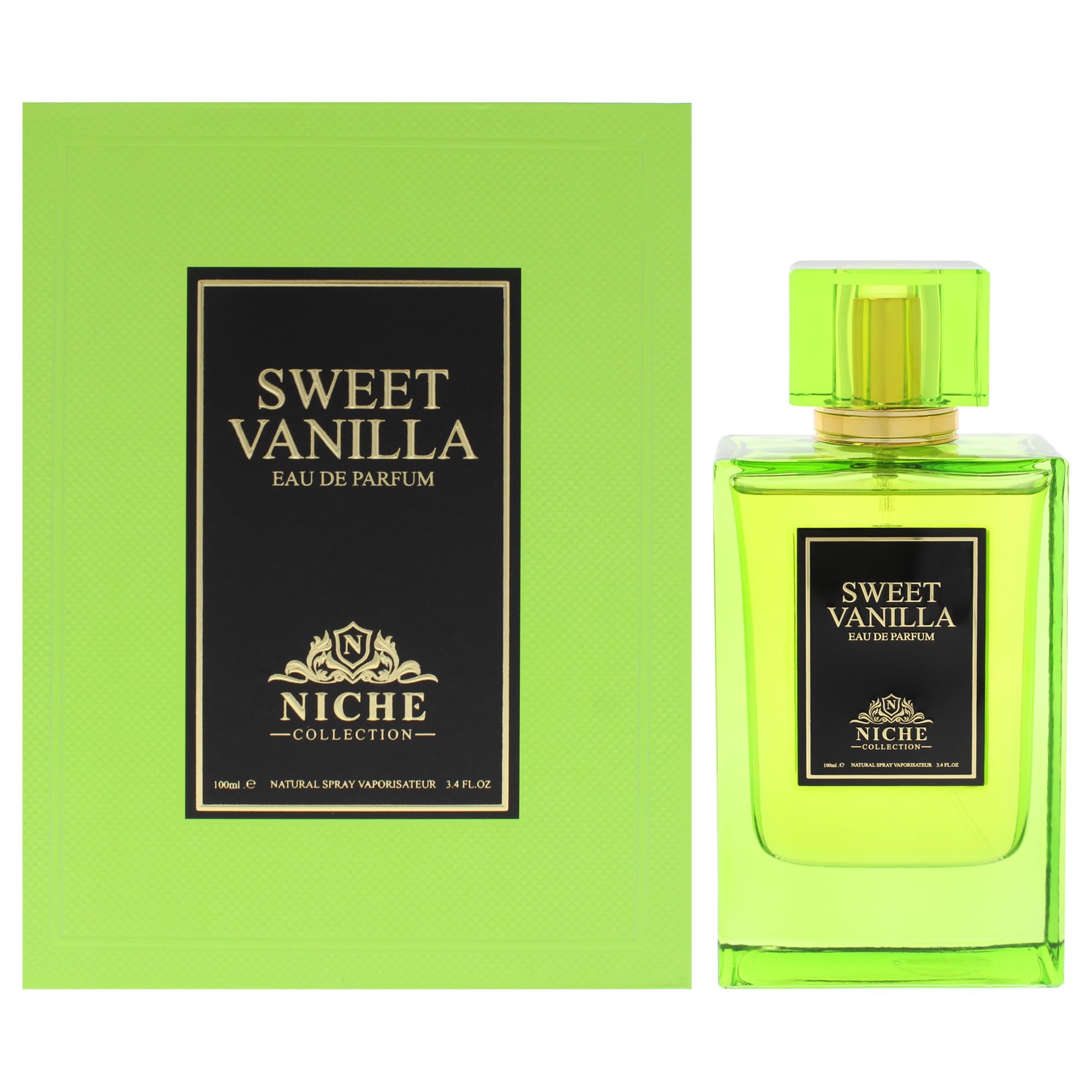 Khalis Sweet Vanilla Niche Collection Eau de Parfum Unisex, Boozy Vanilla Fragrance with Rum Incense and Cedarwood, 3.4 oz Spray